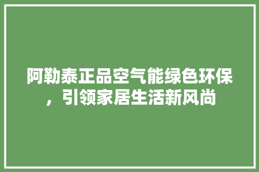 阿勒泰正品空气能绿色环保，引领家居生活新风尚 装修设计