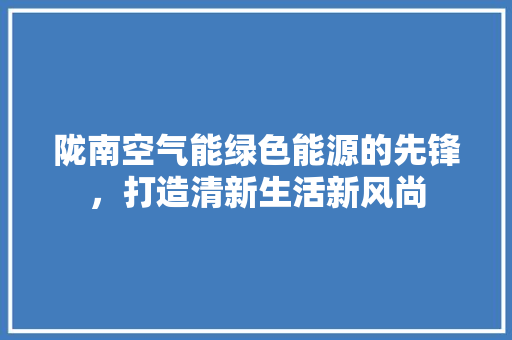 陇南空气能绿色能源的先锋，打造清新生活新风尚 热水器