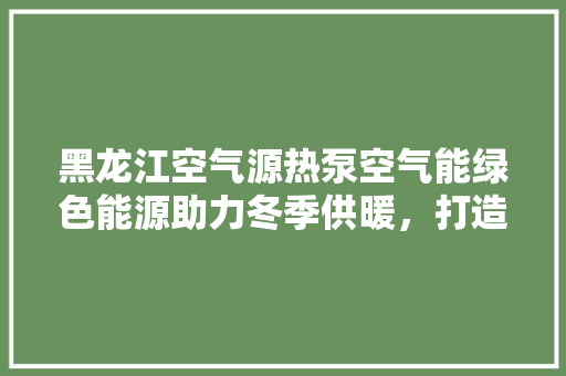 黑龙江空气源热泵空气能绿色能源助力冬季供暖，打造绿色家园 装修设计