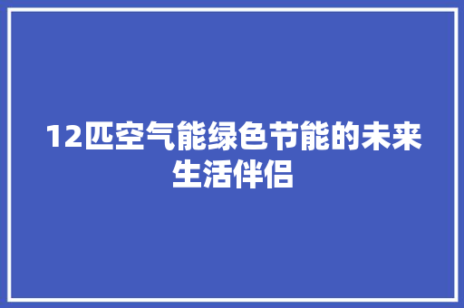 12匹空气能绿色节能的未来生活伴侣 家电维护