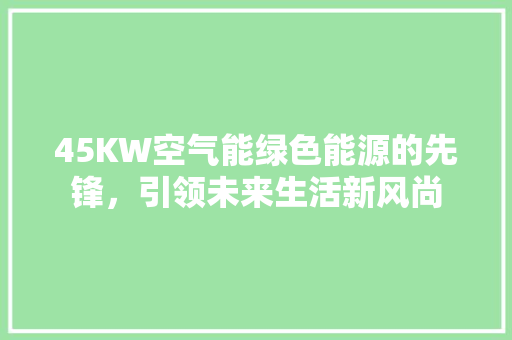 45KW空气能绿色能源的先锋，引领未来生活新风尚 清洁保养