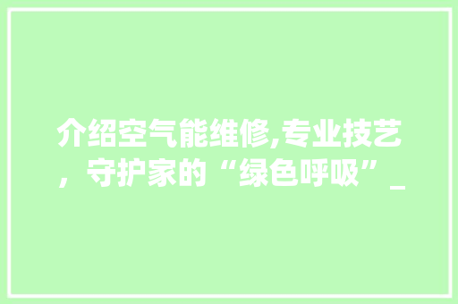 介绍空气能维修,专业技艺，守护家的“绿色呼吸”_空气能维修哪好 介绍空气能维修,专业技艺，守护家的“绿色呼吸”_空气能维修哪好 局部翻新