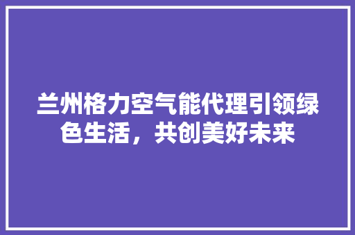 兰州格力空气能代理引领绿色生活，共创美好未来 翻新改色