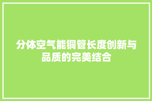分体空气能铜管长度创新与品质的完美结合 清洁保养