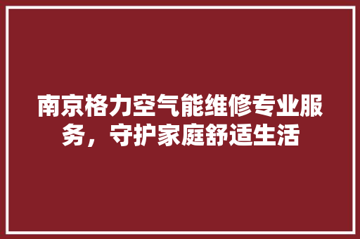 南京格力空气能维修专业服务，守护家庭舒适生活 翻新改色
