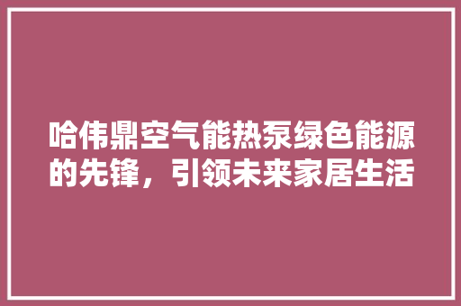 哈伟鼎空气能热泵绿色能源的先锋，引领未来家居生活 旧房改造