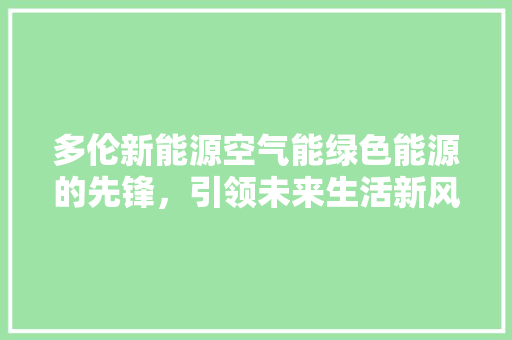 多伦新能源空气能绿色能源的先锋，引领未来生活新风尚 旧房改造