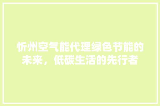 忻州空气能代理绿色节能的未来，低碳生活的先行者 清洁保养