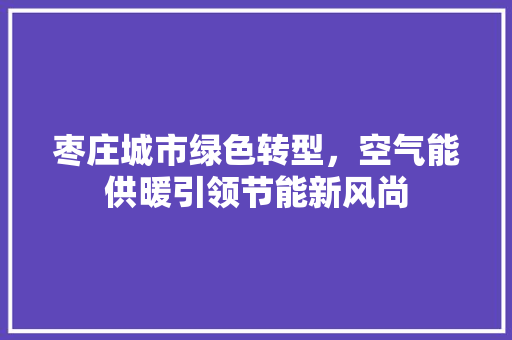 枣庄城市绿色转型，空气能供暖引领节能新风尚 灯具安装