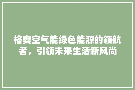 格奥空气能绿色能源的领航者，引领未来生活新风尚 贴膜