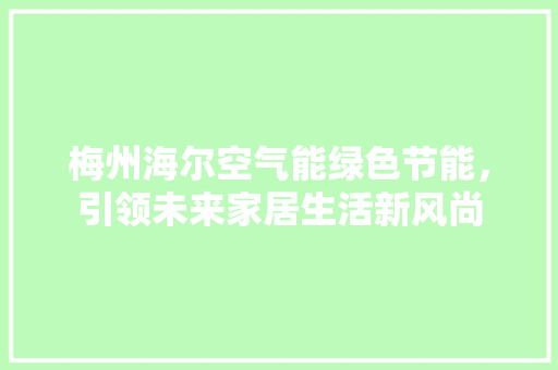 梅州海尔空气能绿色节能，引领未来家居生活新风尚 热水器