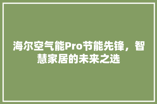 海尔空气能Pro节能先锋，智慧家居的未来之选 灯具安装