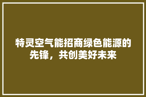 特灵空气能招商绿色能源的先锋，共创美好未来 局部翻新
