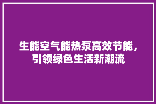 生能空气能热泵高效节能，引领绿色生活新潮流 灯具安装