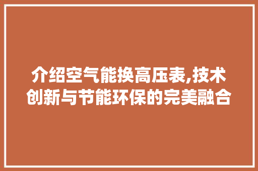 介绍空气能换高压表,技术创新与节能环保的完美融合_空气能换高压表 介绍空气能换高压表,技术创新与节能环保的完美融合_空气能换高压表 洗衣机