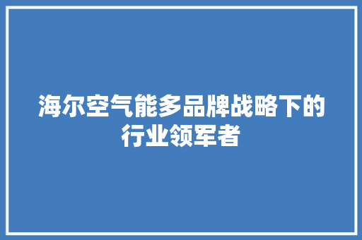 海尔空气能多品牌战略下的行业领军者 灯具安装