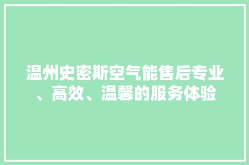 温州史密斯空气能售后专业、高效、温馨的服务体验 洁具维修