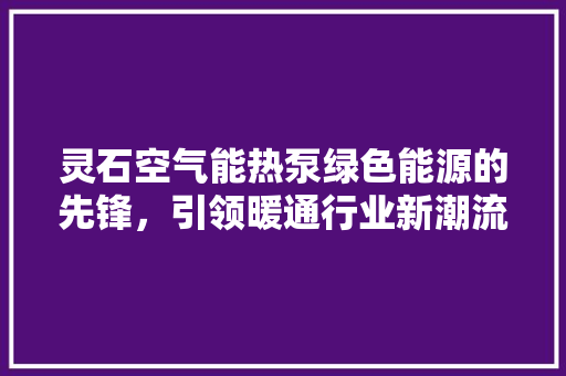 灵石空气能热泵绿色能源的先锋，引领暖通行业新潮流 旧房改造