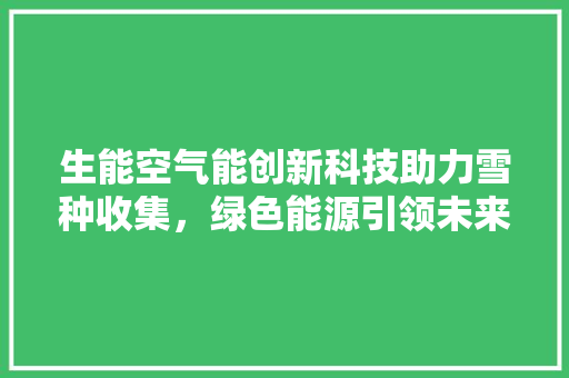 生能空气能创新科技助力雪种收集，绿色能源引领未来 空调