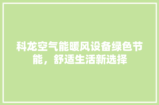 科龙空气能暖风设备绿色节能，舒适生活新选择 空调