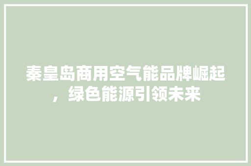 秦皇岛商用空气能品牌崛起，绿色能源引领未来 冰箱