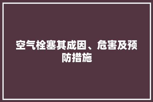 空气栓塞其成因、危害及预防措施 贴膜