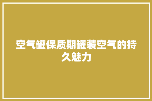 空气罐保质期罐装空气的持久魅力 冰箱