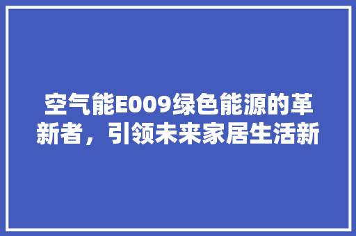 空气能E009绿色能源的革新者，引领未来家居生活新风尚 翻新改色