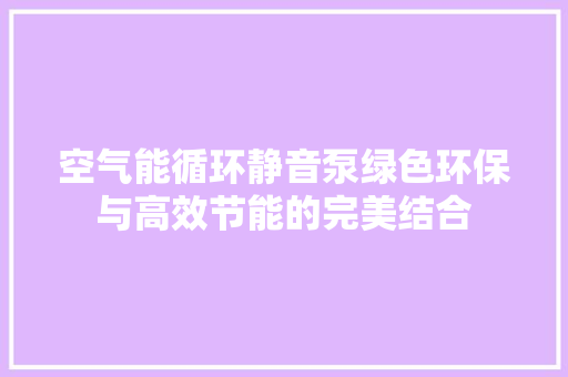 空气能循环静音泵绿色环保与高效节能的完美结合 洗衣机