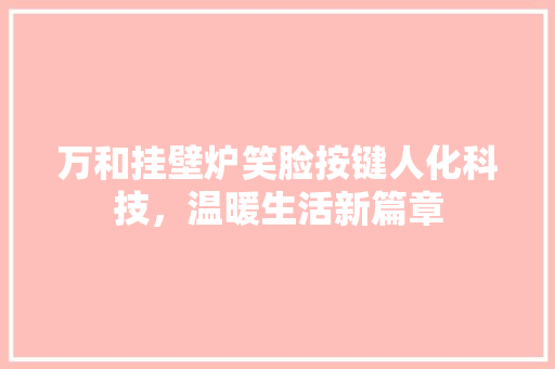 万和挂壁炉笑脸按键人化科技，温暖生活新篇章 龙头管件