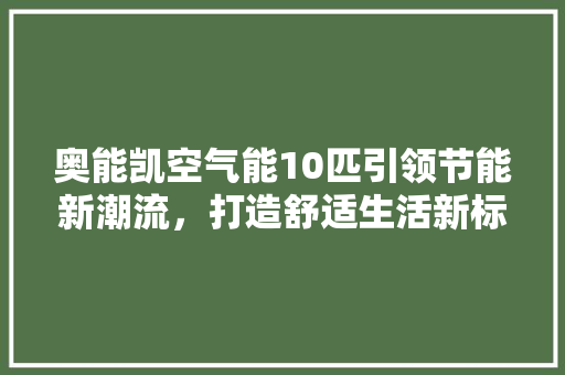 奥能凯空气能10匹引领节能新潮流，打造舒适生活新标杆 翻新改色