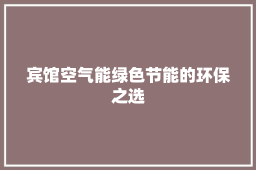 宾馆空气能绿色节能的环保之选 热水器