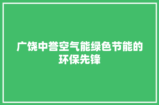 广饶中誉空气能绿色节能的环保先锋 热水器