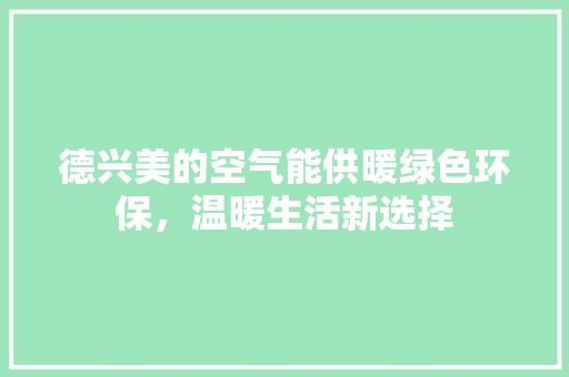 德兴美的空气能供暖绿色环保，温暖生活新选择 空调