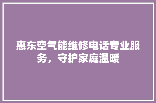 惠东空气能维修电话专业服务，守护家庭温暖 家电维护