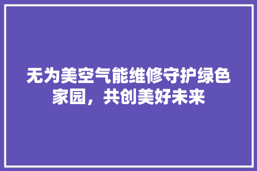 无为美空气能维修守护绿色家园，共创美好未来 冰箱