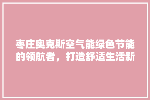 枣庄奥克斯空气能绿色节能的领航者，打造舒适生活新体验 水电维修