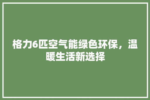 格力6匹空气能绿色环保，温暖生活新选择 家电维护
