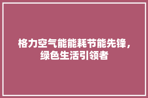 格力空气能能耗节能先锋，绿色生活引领者 家居维修