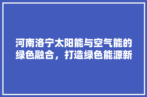 河南洛宁太阳能与空气能的绿色融合，打造绿色能源新典范 贴膜