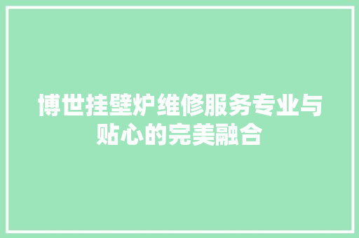博世挂壁炉维修服务专业与贴心的完美融合 家电维护