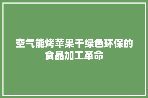 空气能烤苹果干绿色环保的食品加工革命 家电维护