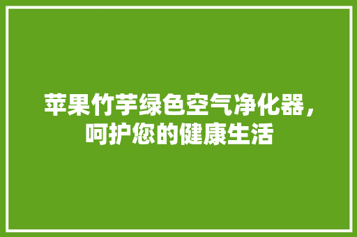 苹果竹芋绿色空气净化器，呵护您的健康生活 洁具维修
