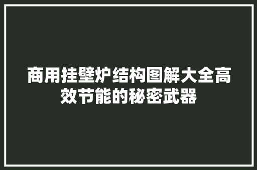 商用挂壁炉结构图解大全高效节能的秘密武器 局部翻新