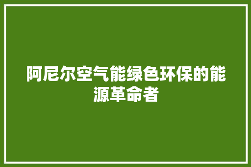 阿尼尔空气能绿色环保的能源革命者 水电维修