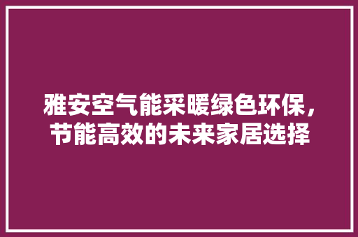 雅安空气能采暖绿色环保，节能高效的未来家居选择 灯具安装