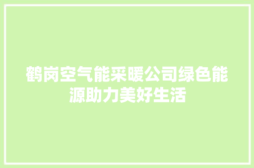 鹤岗空气能采暖公司绿色能源助力美好生活 空调