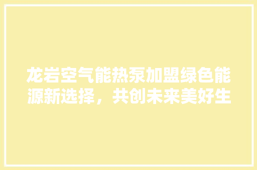 龙岩空气能热泵加盟绿色能源新选择，共创未来美好生活 翻新改色