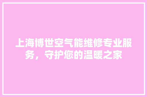 上海博世空气能维修专业服务，守护您的温暖之家 局部翻新