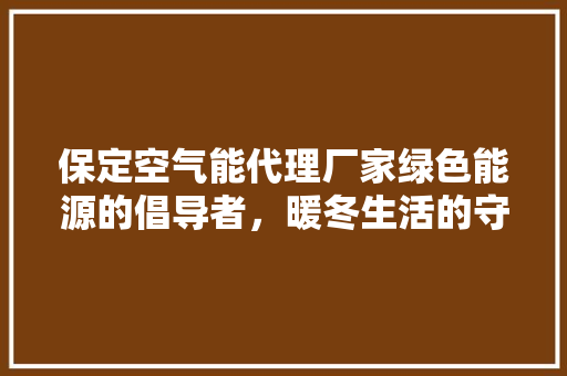 保定空气能代理厂家绿色能源的倡导者，暖冬生活的守护者 冰箱